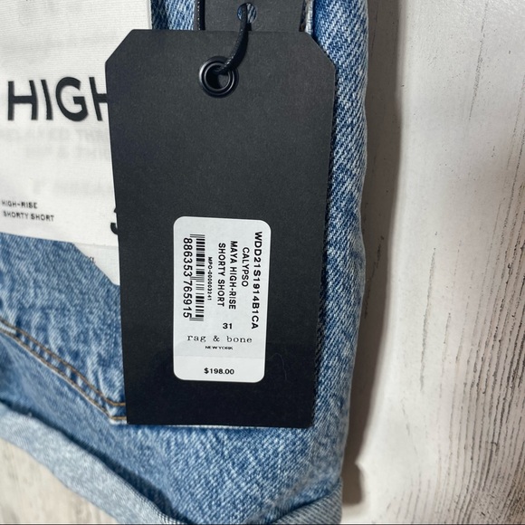 Rag & Bone Maya Calypso High Rise Shorty Jean Short Size 31 NEW - Picture 15 of 16
